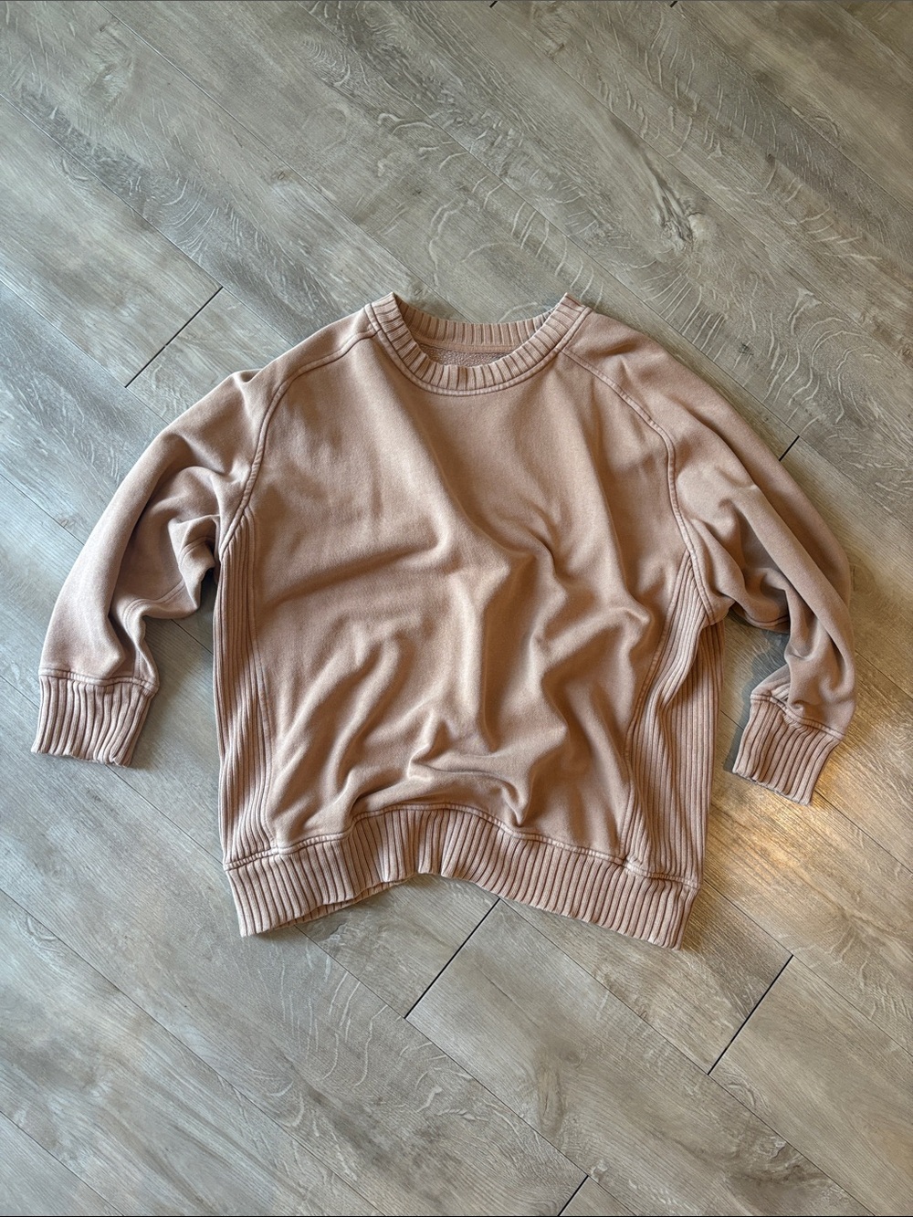 Aerie Down to Earth Tan Crew Sweatshirt Size Small 25” PTP